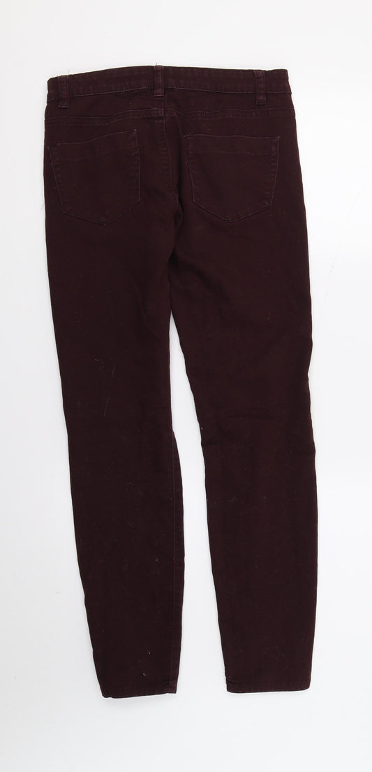 DenimCo Womens Purple Denim Skinny Jeans Size 10 L28 in