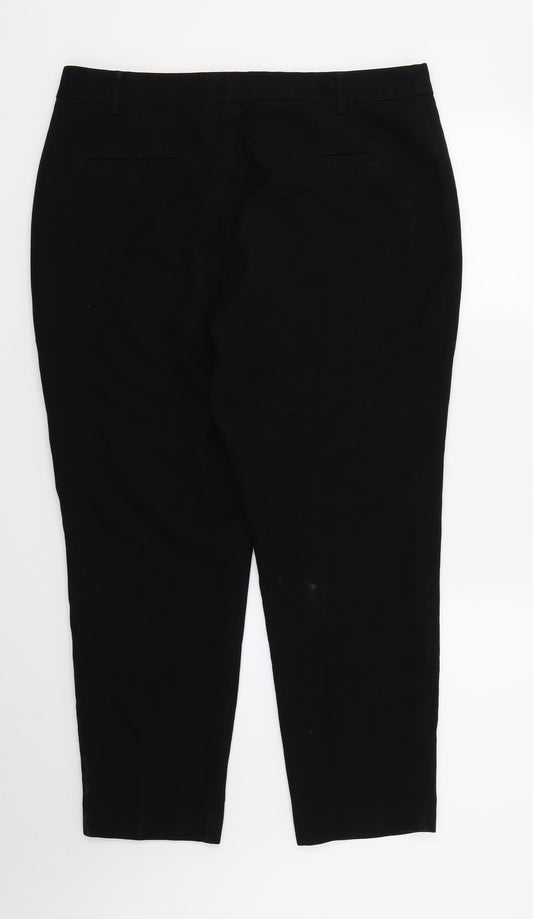 Papaya Womens Black Trousers Size 14 L26 in