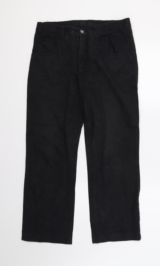 Lemmi Mens Black Denim Straight Jeans L26 in