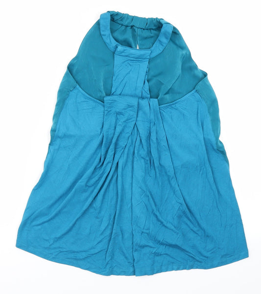 V Womens Blue Basic Blouse Size 8