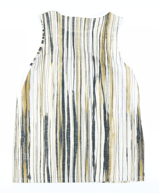 NEXT Womens Brown Striped Basic Tank Size 8
