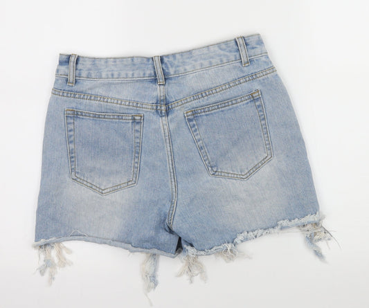 Momokrom Womens Blue Denim Hot Pants Shorts Size 10 - Distressed