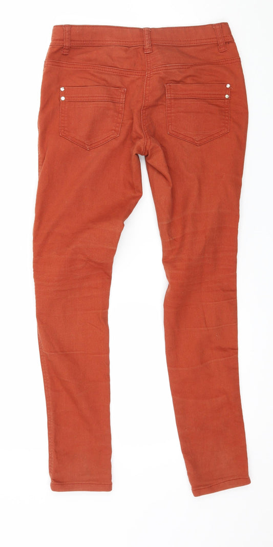Candy Couture Girls Orange Denim Skinny Jeans Size 13 Years
