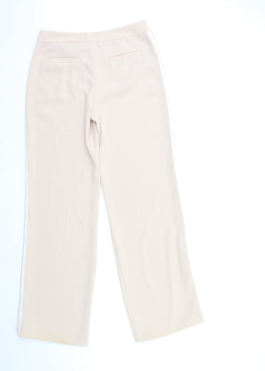 Talk about Womens Beige Striped Trousers Size 6 L34 in
