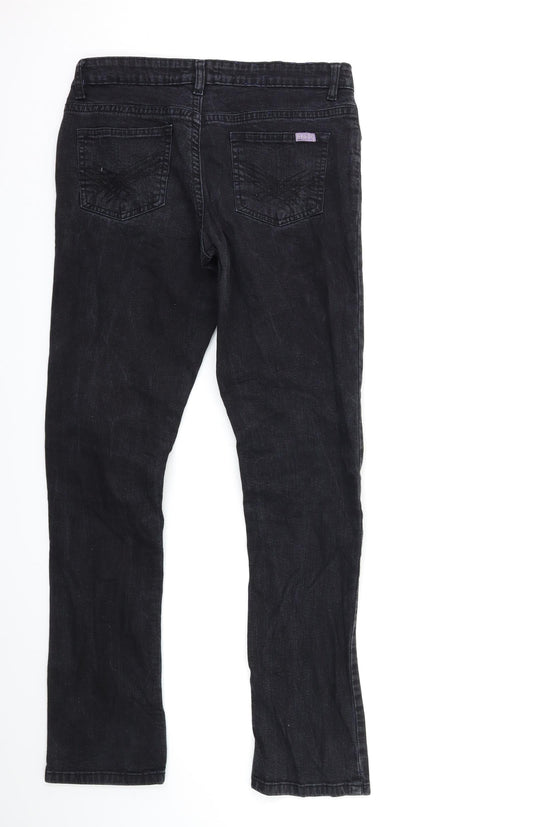 Easy Womens Black Denim Straight Jeans Size S L31 in