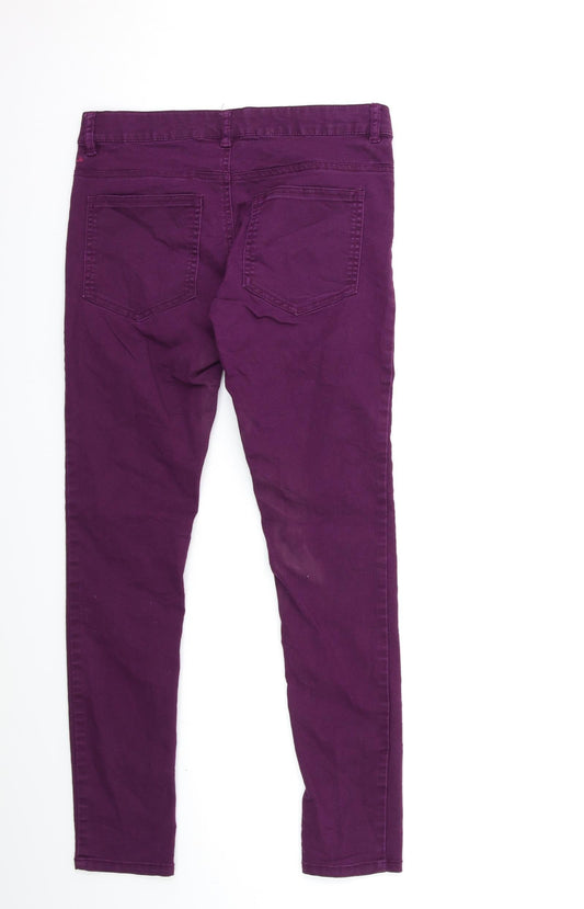Bikbok Womens Purple Denim Skinny Jeans Size L L28 in