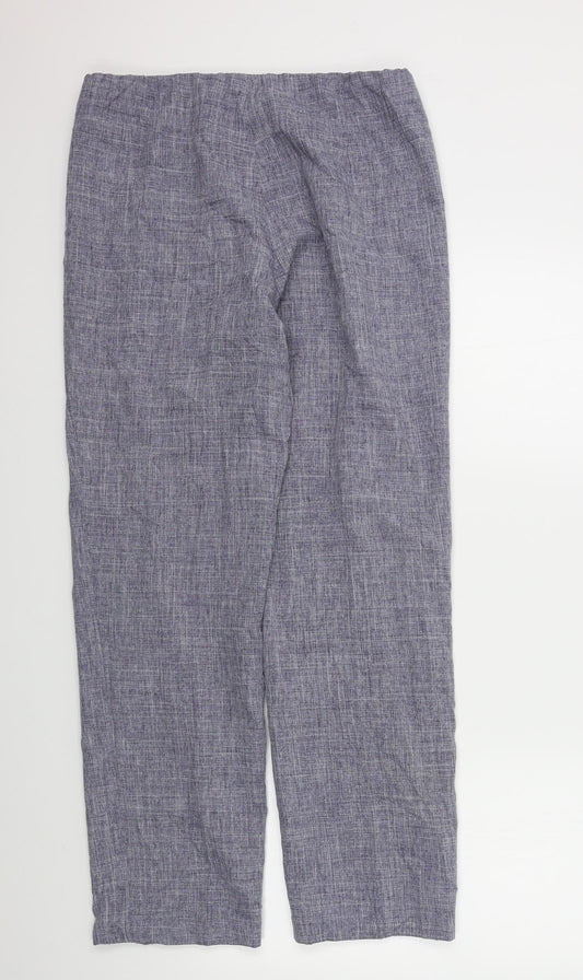 Poppy Womens Blue Trousers Size 14 L30 in