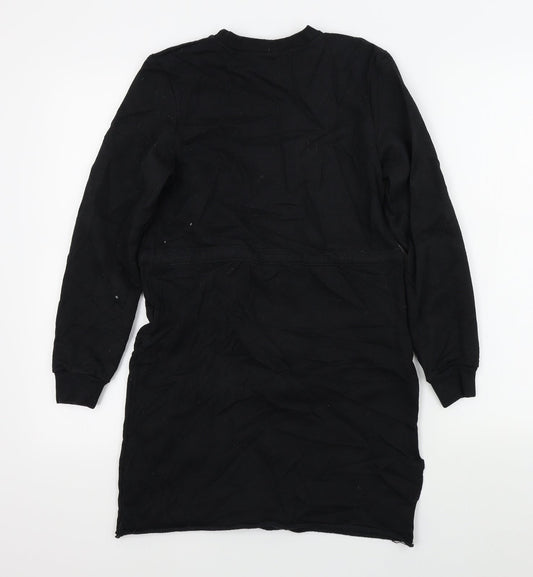 PRETTYLITTLETHING Womens Black Colourblock A-Line Size 6