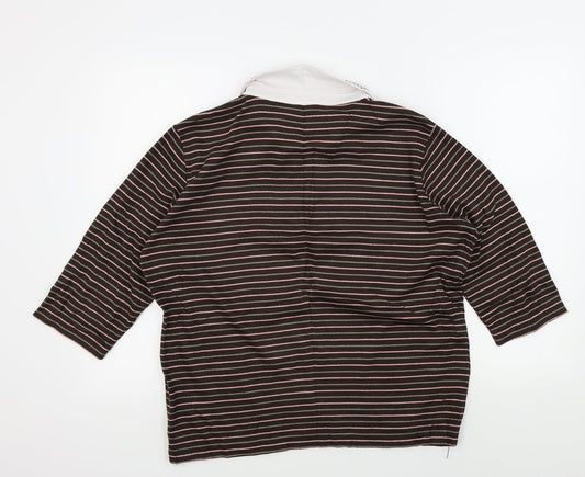 BM casual Womens Brown Striped Pullover Jumper Size L