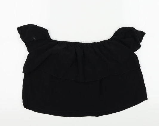 Lucy Paris Womens Black Colourblock Basic Blouse Size M