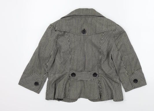 charlise Womens Black Striped Jacket Size 42