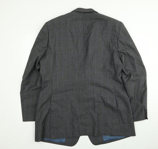 Preworn Mens Grey Striped Jacket Blazer Size 40