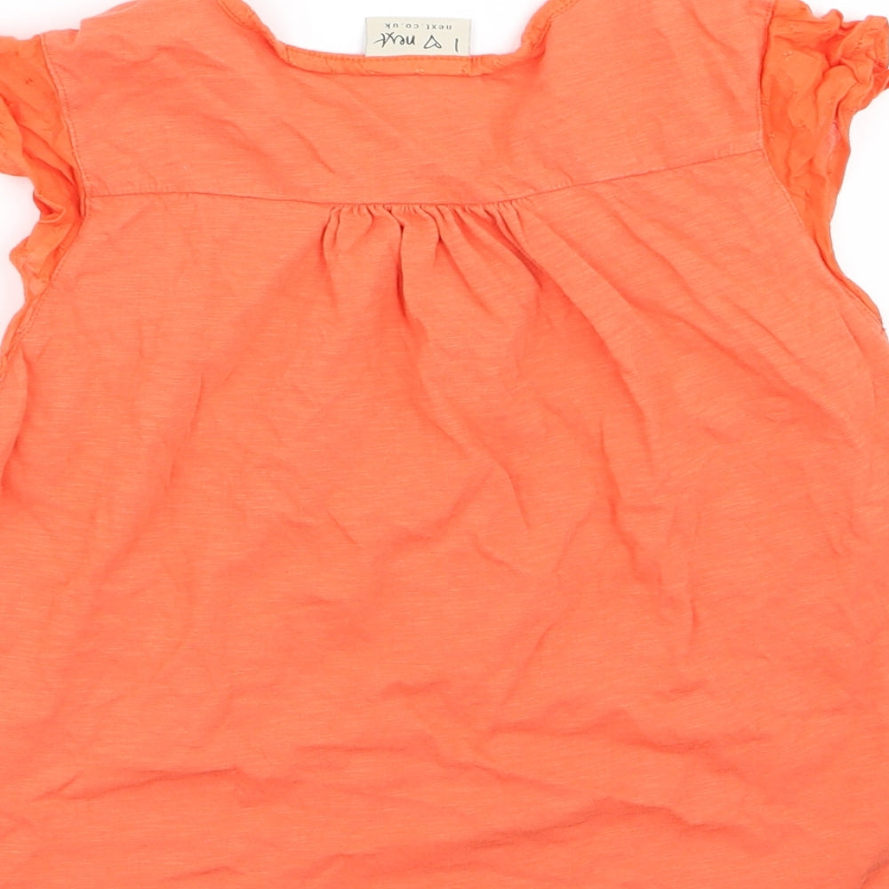 NEXT Girls Orange Basic Blouse Size 9 Years
