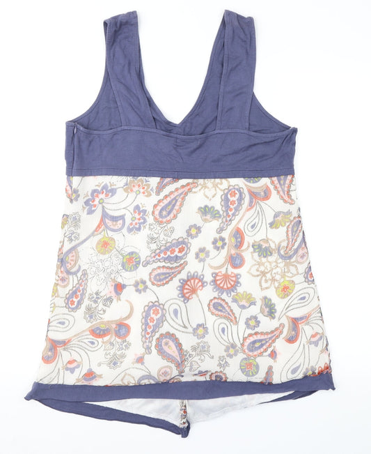 La Redoute Womens Blue Paisley Basic Blouse Size 14