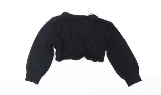 Marks and Spencer Girls Black Cardigan Jumper Size 5-6 Years