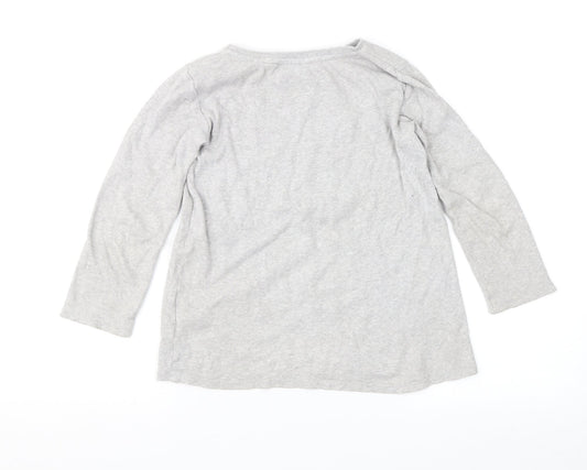 NEXT Girls Grey Jersey Basic Blouse Size 5 Years