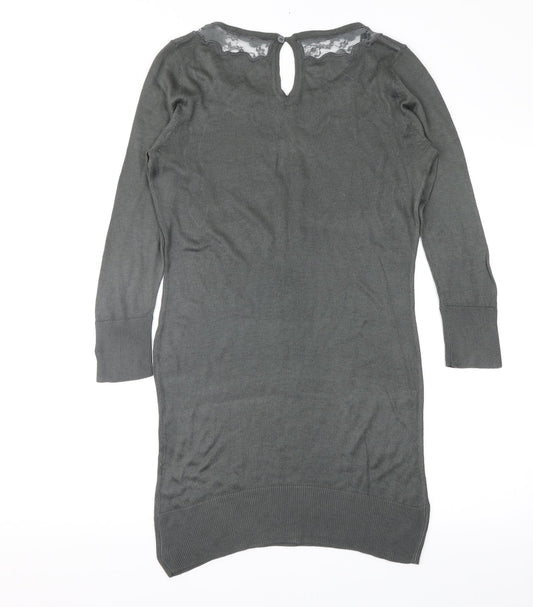 Saint Tropez Clothing Womens Grey Geometric Jumper Dress Size S