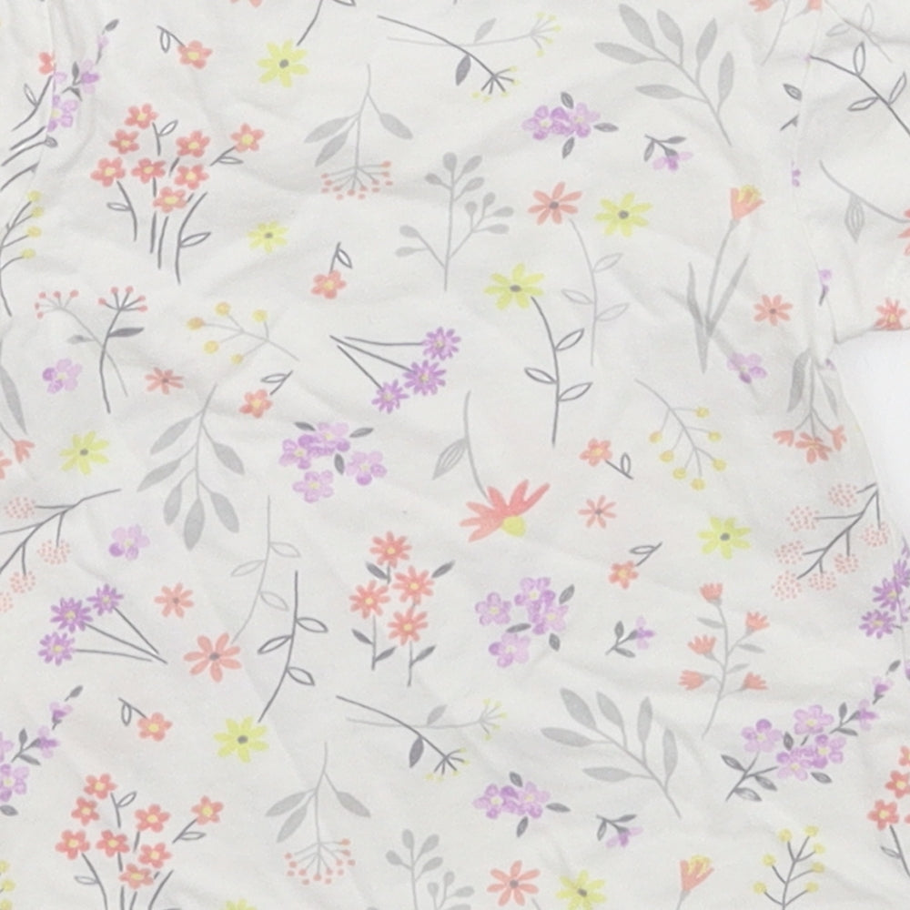 George Girls White Floral Basic T-Shirt Size 3-6 Months