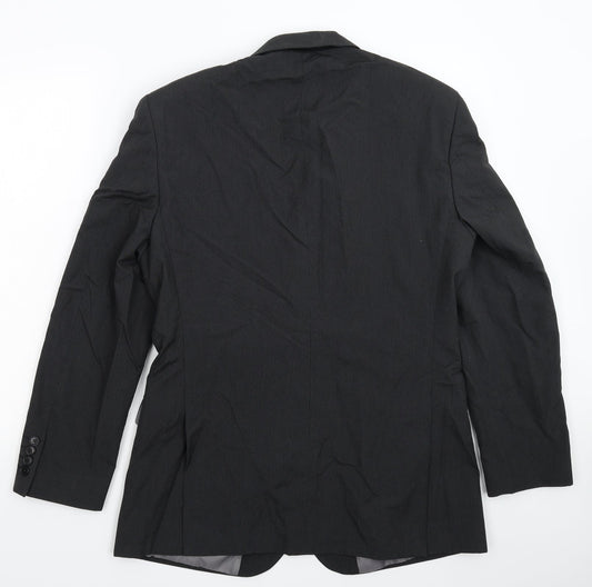 Marks and Spencer Mens Black Striped Jacket Suit Jacket Size 40