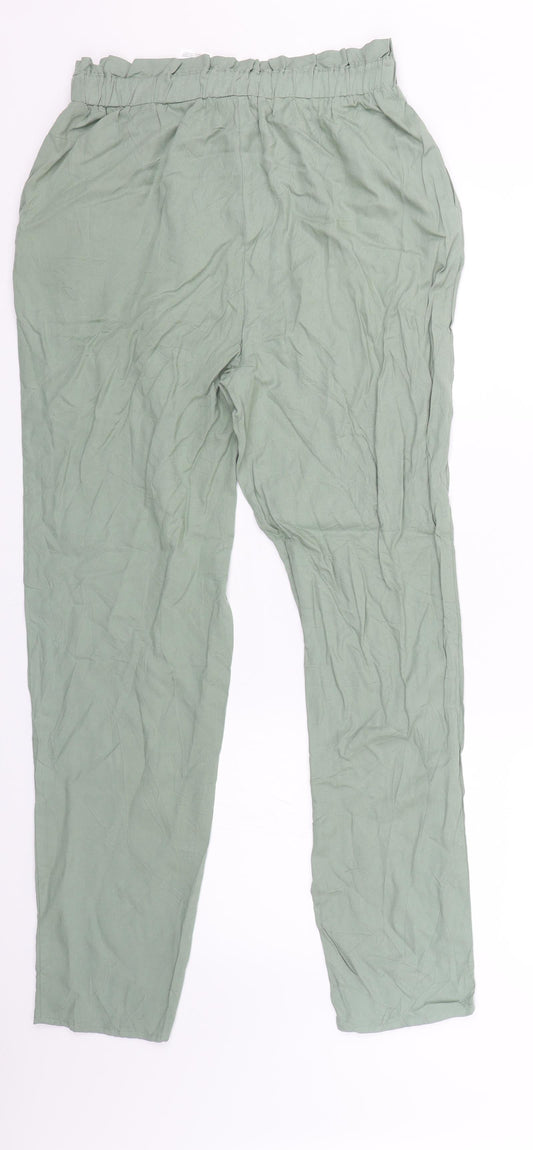 H&M Womens Green Carrot Trousers Size 6 L27.5 in
