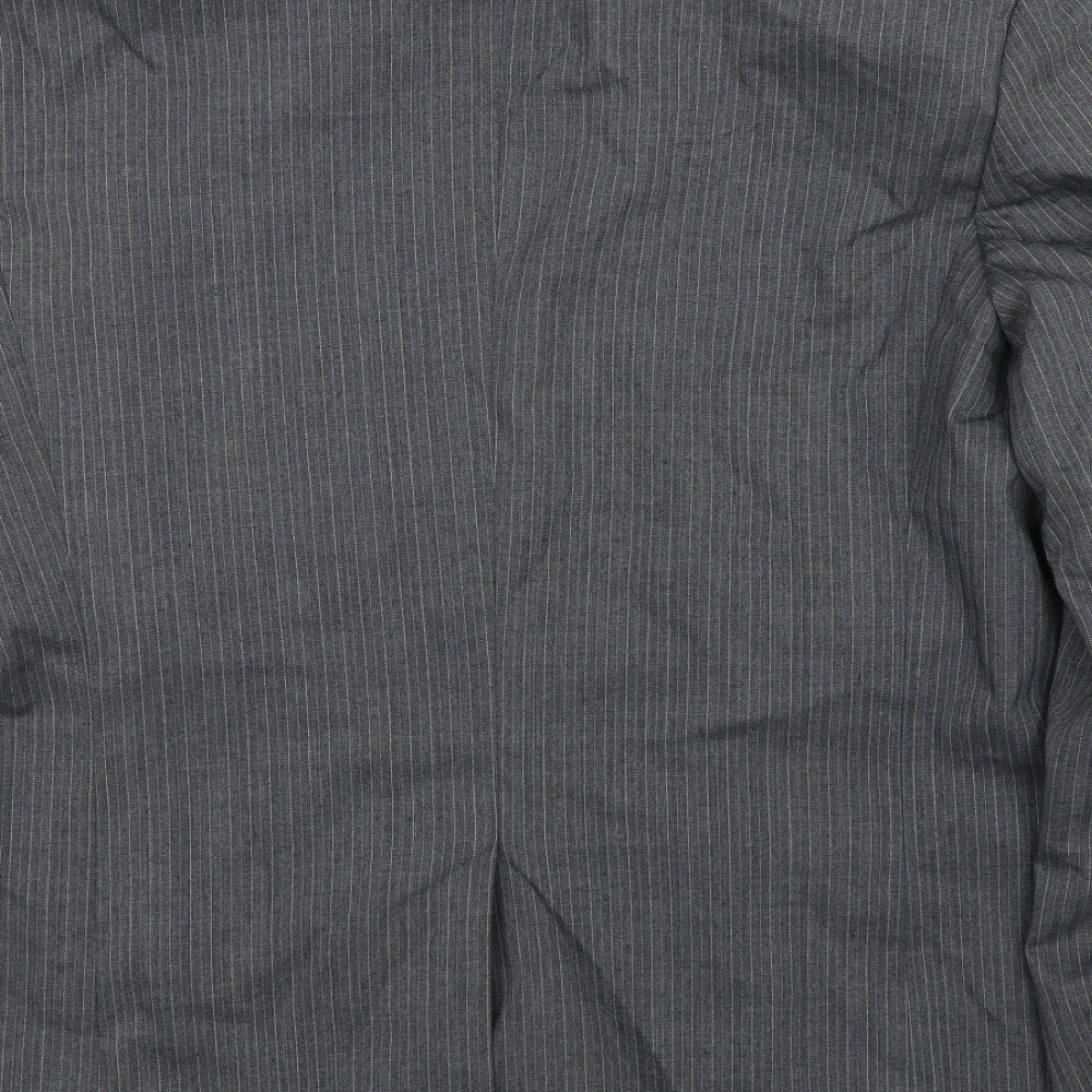 Brand and care label for Mexx women’s grey striped jacket suit jacket, size UK 18