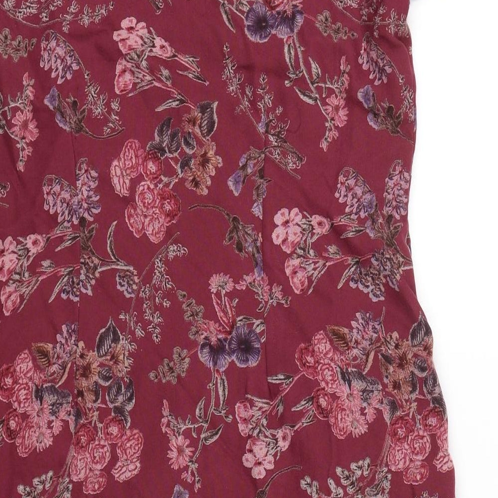 Preworn Womens Purple Floral Fit & Flare Size 12