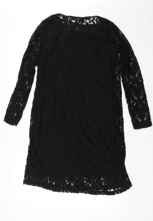 AND Womens Black Floral Shift Size XL