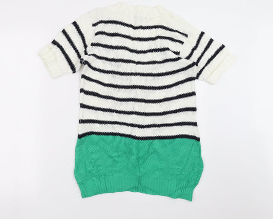 Sky Designs Womens Ivory Striped Knit Cardigan Jumper Size S