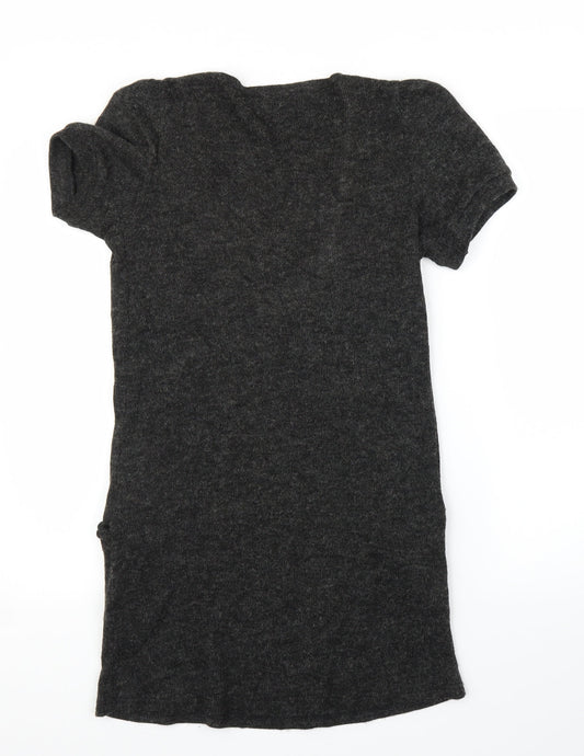Iska Womens Grey Tunic Blouse Size M