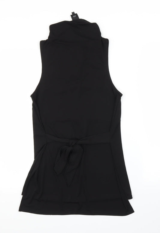 River Island Womens Black Tunic Blouse Size 8