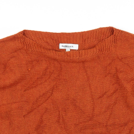 Isabell D Womens Orange Pullover Jumper Size M