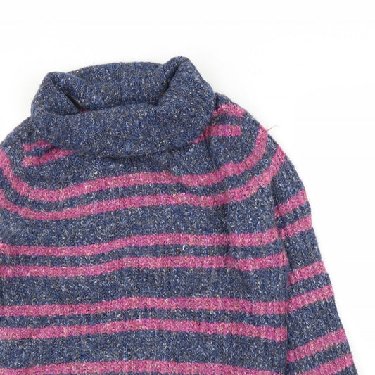 Shrinking Violet Womens Purple Striped Pullover Jumper Size S