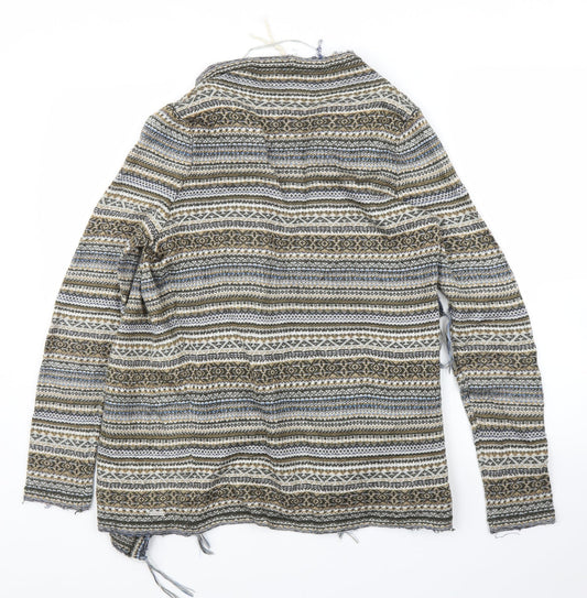 Lyla Lyla Womens Beige Geometric Cardigan Jumper Size S