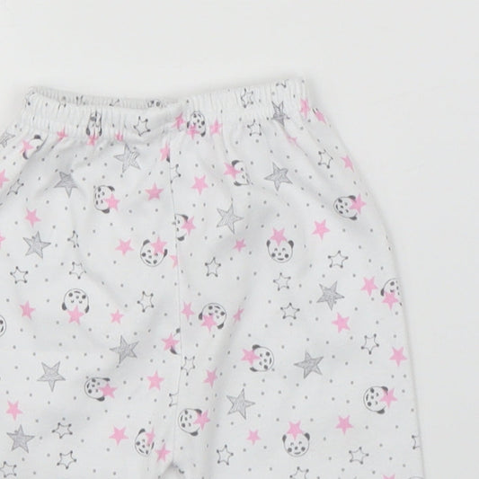 Preworn Girls White Capri Leggings Size 0-3 Months - Panda