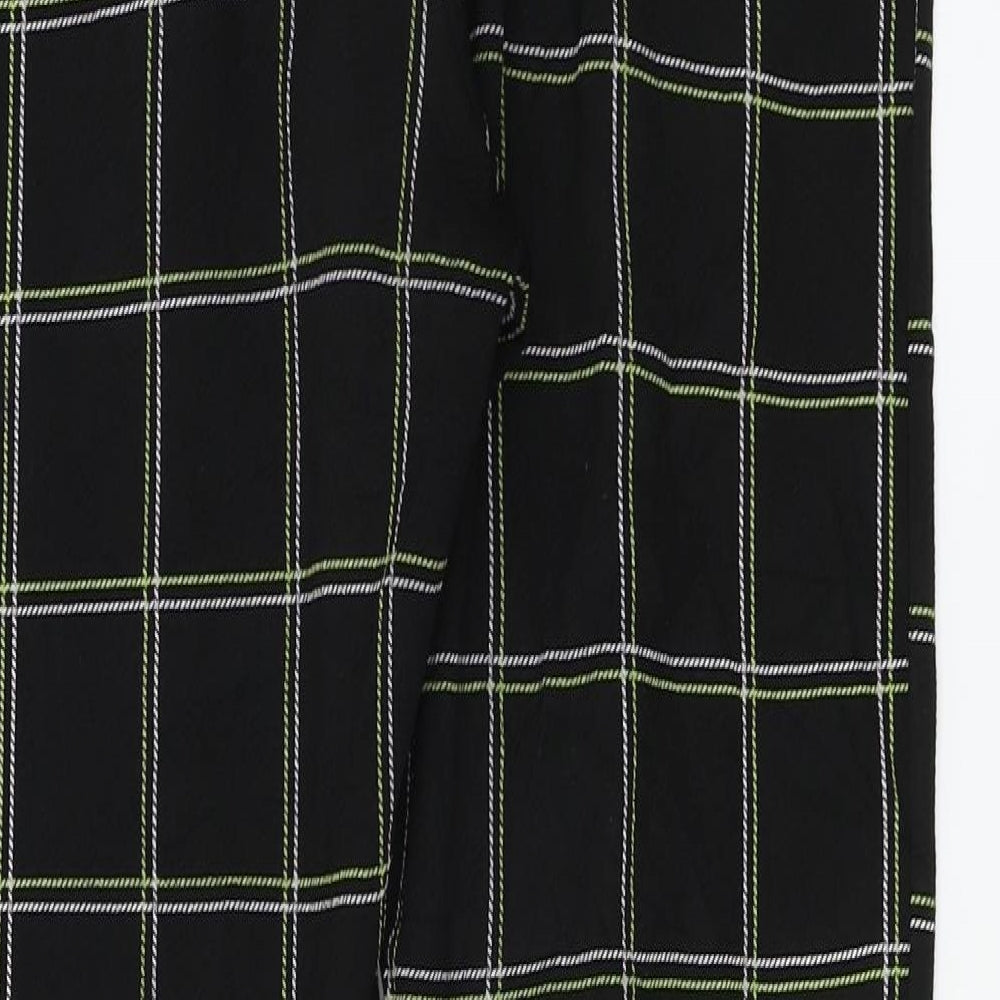 PRETTYLITTLETHING Womens Black Check Trousers Size 10 L25 in