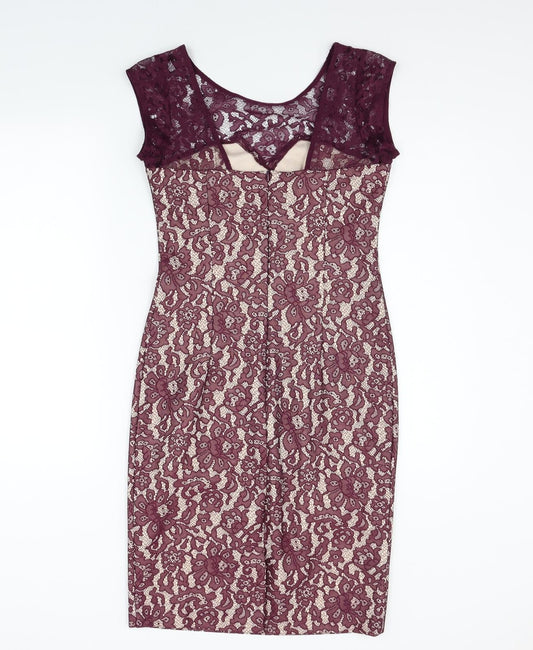 NEXT Womens Purple Geometric A-Line Size 8