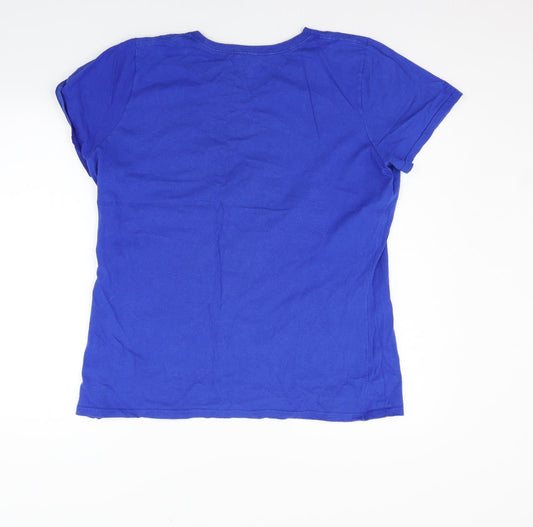 MEGAMAN Womens Blue Basic T-Shirt Size 2XL