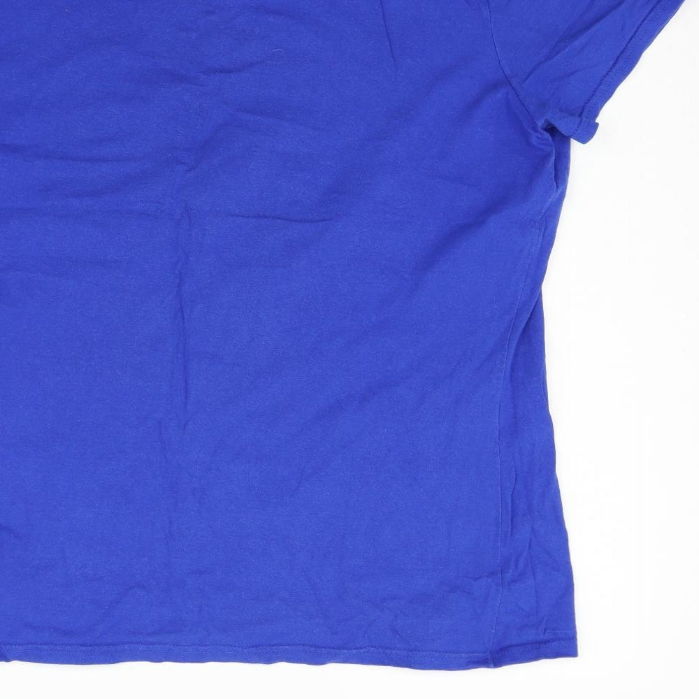 MEGAMAN Womens Blue Basic T-Shirt Size 2XL