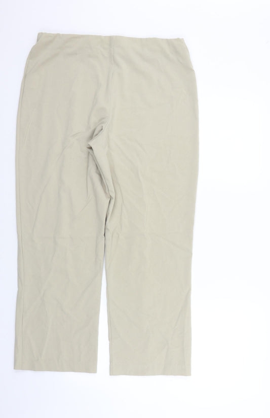 Automany Womens Beige Houndstooth Trousers Size 14 L27 in