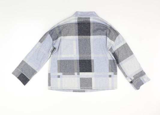 M&Co Womens Blue Check Pullover Jumper Size 10