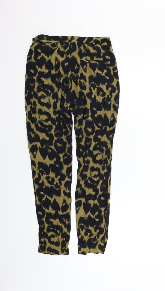 in wear Womens Beige Animal Print Trousers Size 8 L25 in