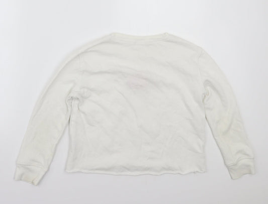 Menu Girls White Rayon Pullover Jumper Size 8 Years
