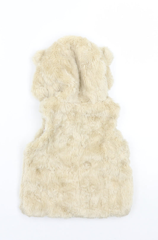 Nutmeg Girls Beige Gilet Coat Size 2 Years