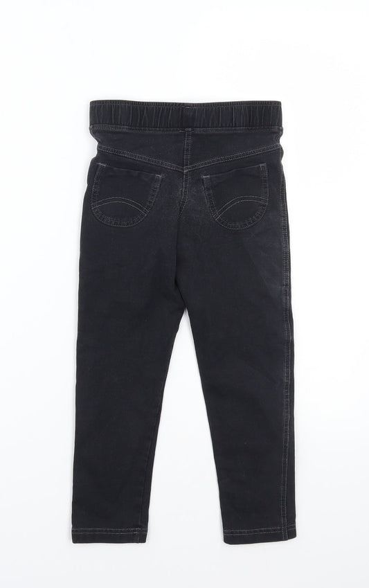 Marks and Spencer Girls Black Straight Jeans Size 6-7 Years