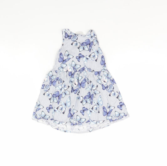H&M Girls Blue Animal Print Fit & Flare Size 2 Years