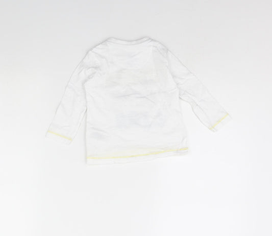 Mothercare Girls White Basic T-Shirt Size 9-12 Months - Animal
