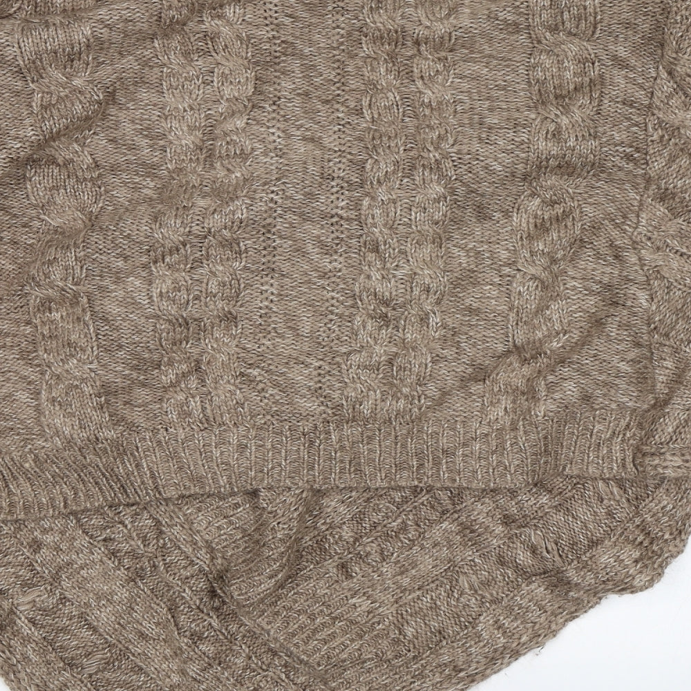 Brand and care label for Roman Originals women’s brown cardigan jumper, size S
