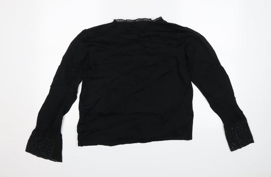 Klass Collection Womens Black Basic Blouse Size L