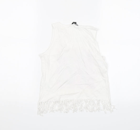 Candy Couture Girls White Basic Tank Size 10-11 Years - West Coast