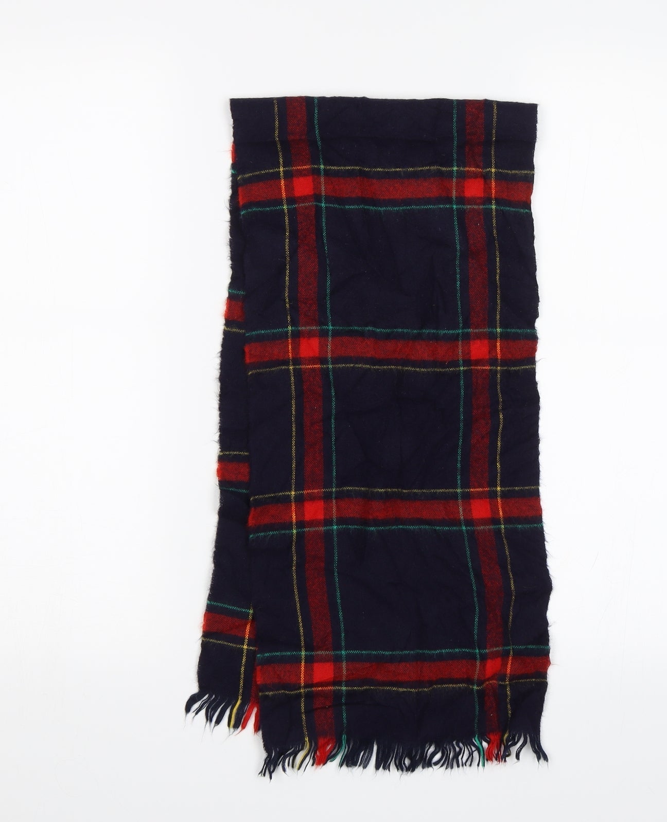 Preworn Unisex Black Plaid Scarf